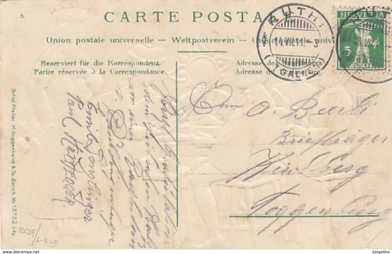 Skatspiel - Prägekarte  - 1911     (P-119-120901) - Cartes à Jouer