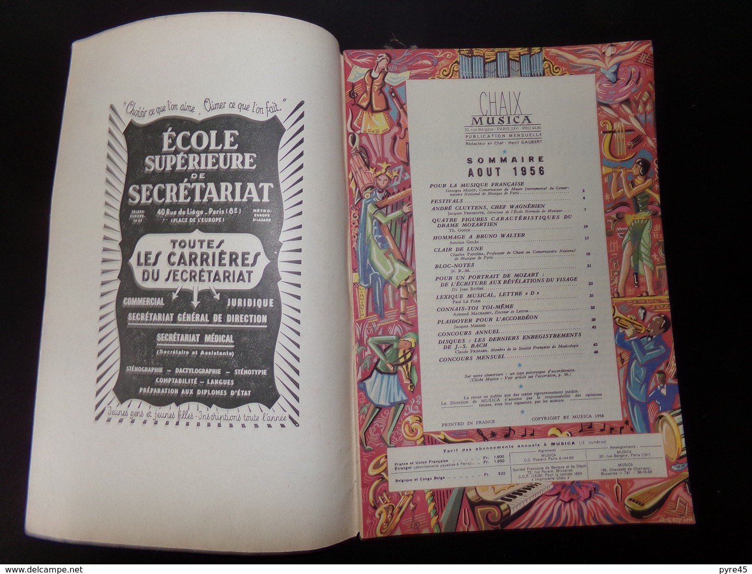 Revue " Musica " 46 Pages, N° 29 Août 1956, André Cluytens à Bayreuth, L'accordéon Instrument Méconnu ... - Music