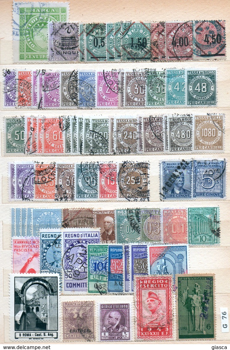 FISCALS : G076/G077  -  Of Italy :  78 Diff. Pieces ( 1 Piece For Type ) - Altri & Non Classificati