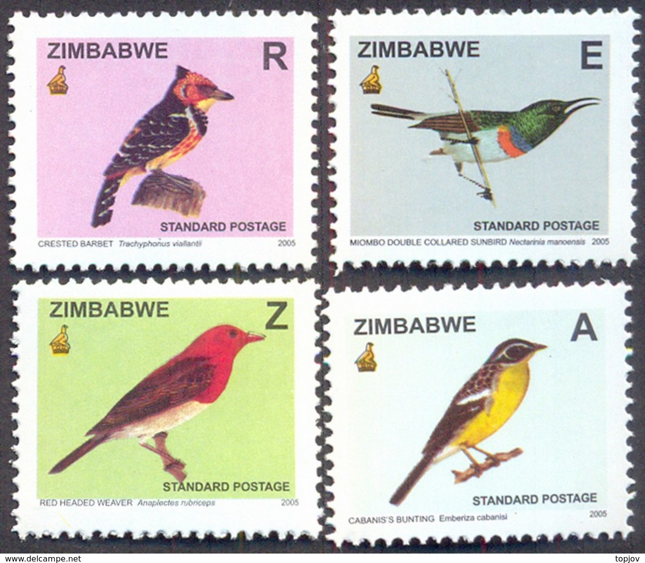 ZIMBABWE - BIRDS - INFLATION Nominals - **MNH - 2005 - Songbirds & Tree Dwellers