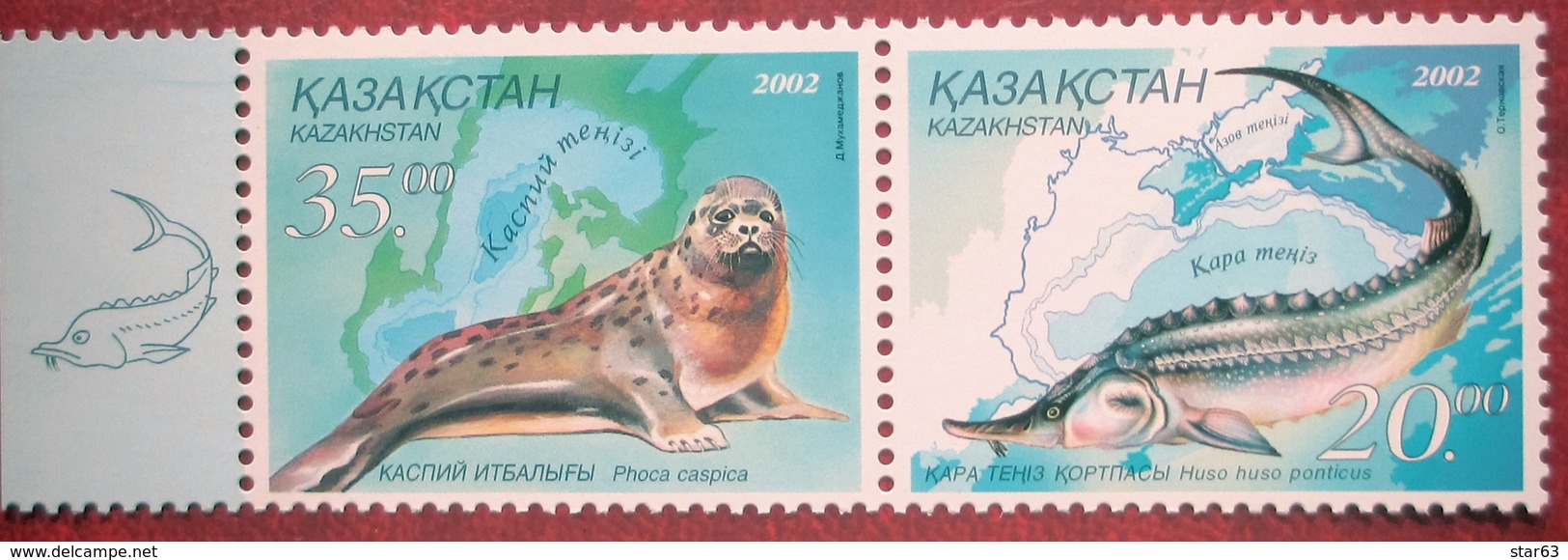 2002  Kazakhstan -Ukraina Joint  Issue Fauna  2 V MNH - Vie Marine