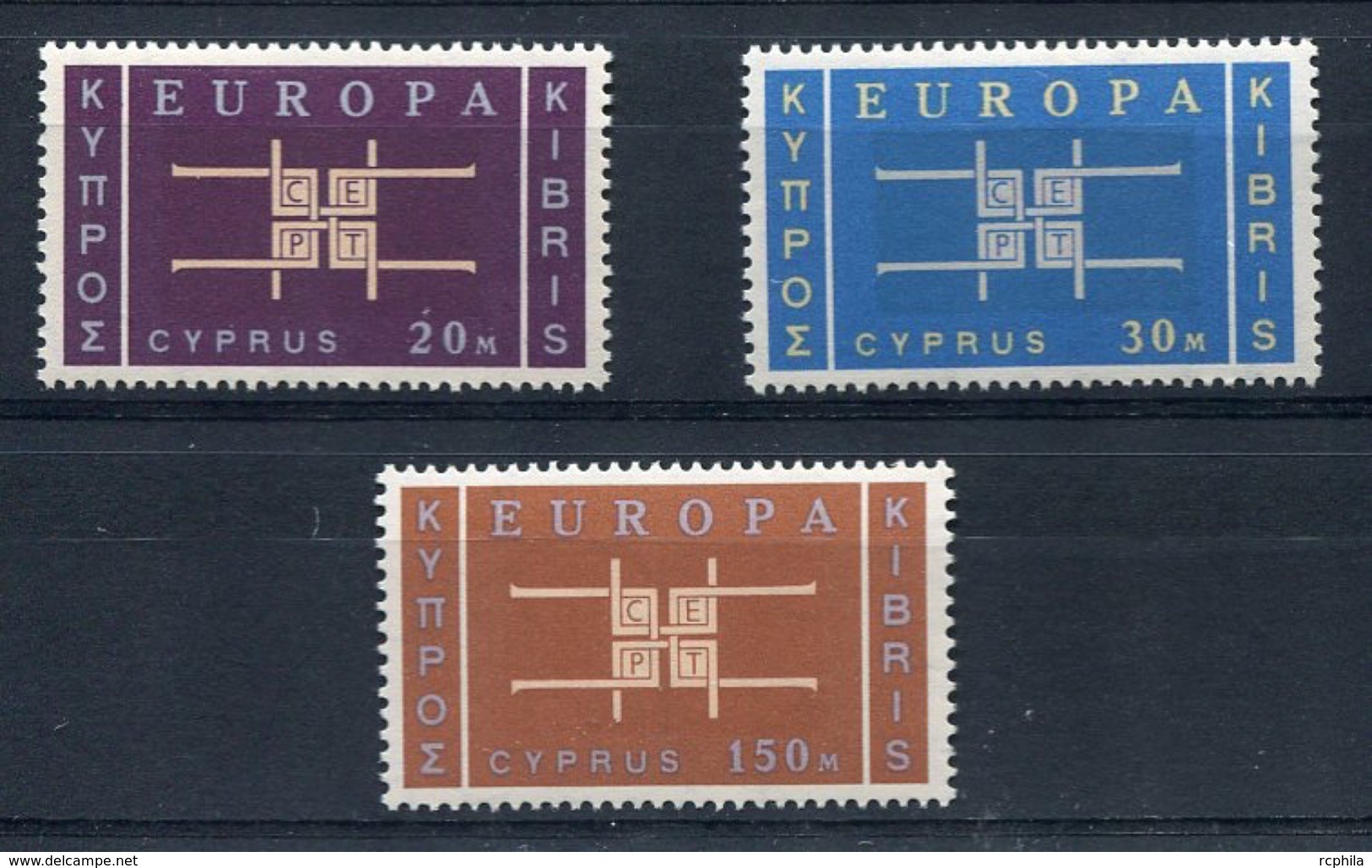 RC 8016 CHYPRE CYPRUS 217 / 219 - SERIE EUROPA 1963 COMPLÈTE COTE 70€ NEUF ** TB - Chipre (...-1960)