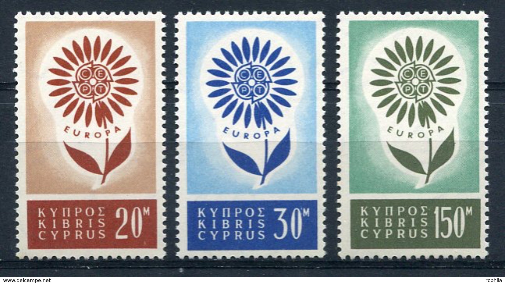 RC 8021 CHYPRE CYPRUS 232 / 234 - SERIE EUROPA 1964 COMPLÈTE COTE 60€ NEUF ** TB - Zypern (...-1960)