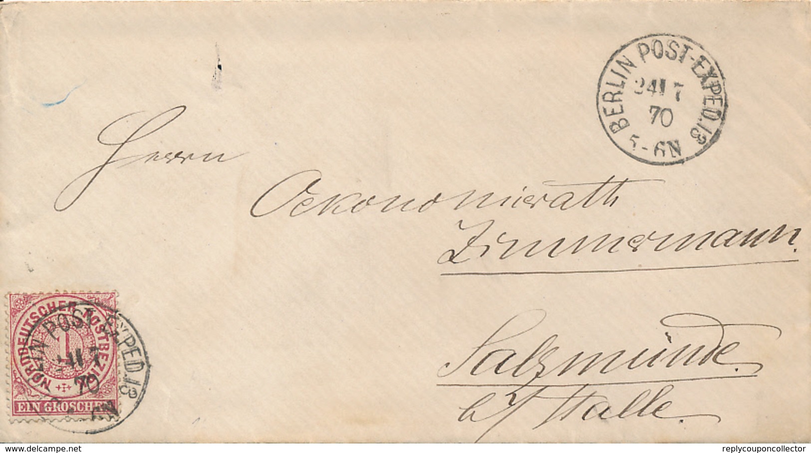 BERLIN  POST-EXPED. 13  -  1870 , Brief Nach Salzmünde / Halle - Sonstige & Ohne Zuordnung