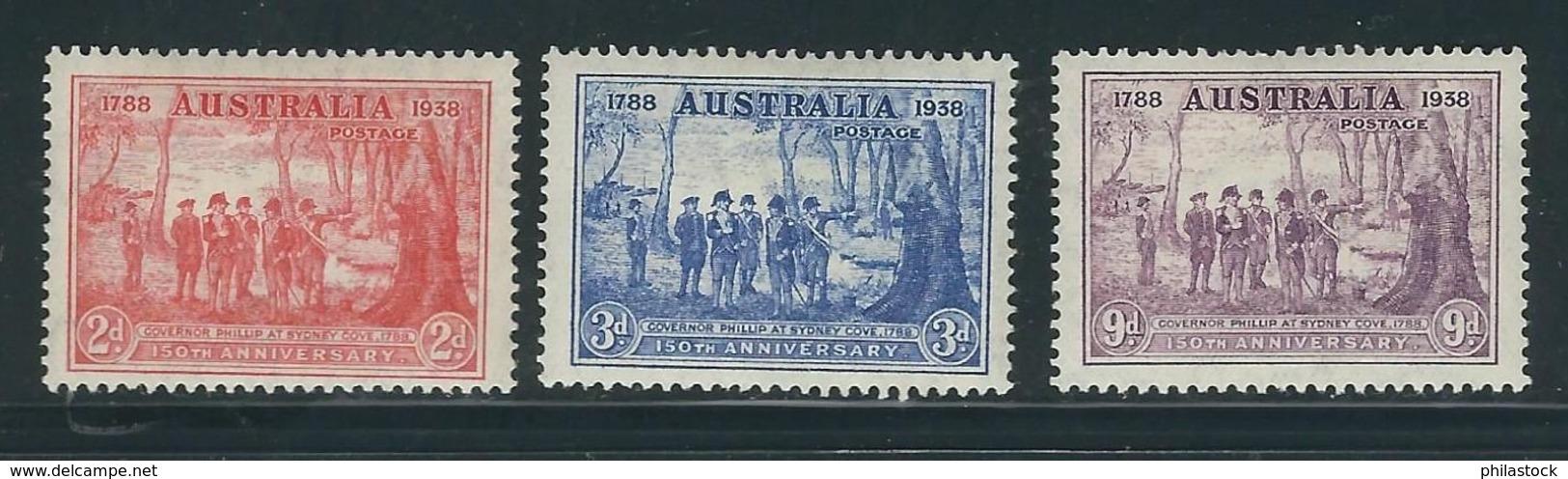 AUSTRALIE  N° 123 à 125 * - Mint Stamps
