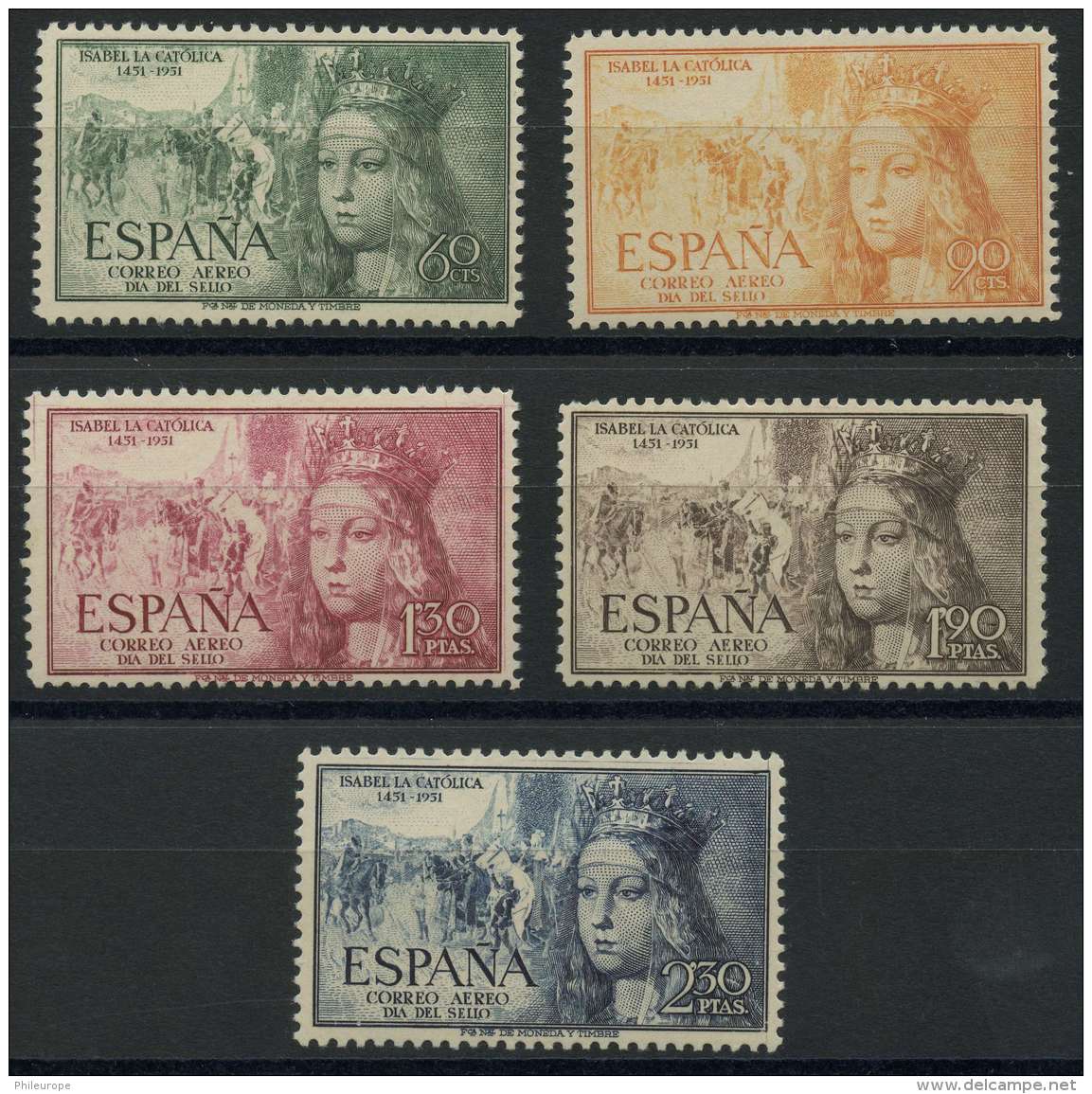 Espagne (1951) PA N 250 A 254 (Luxe) - Neufs