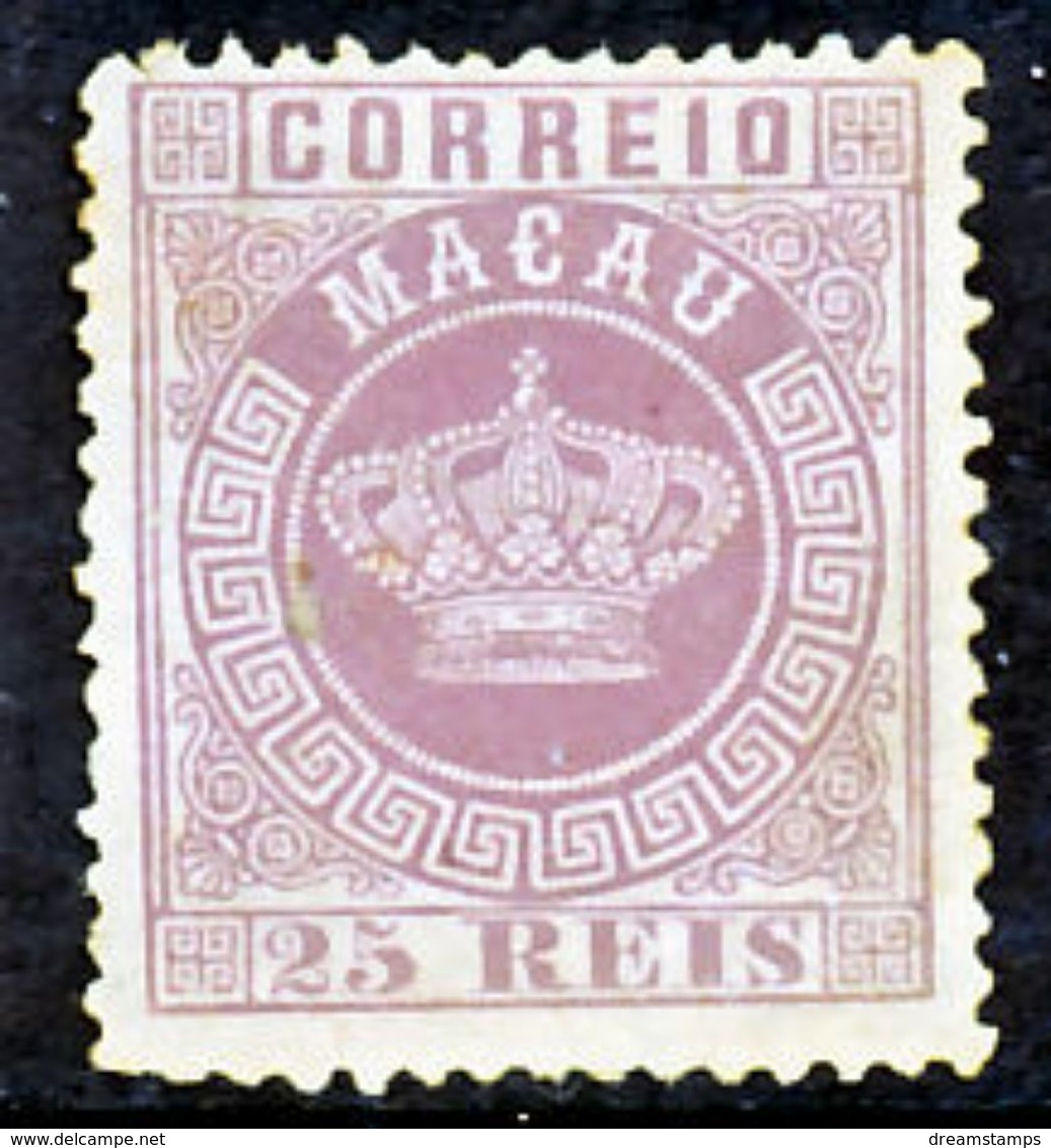 !										■■■■■ds■■ Macao 1885 AF#18a(*) Crown 25 Réis 12,5 Violet (x2773) - Unused Stamps