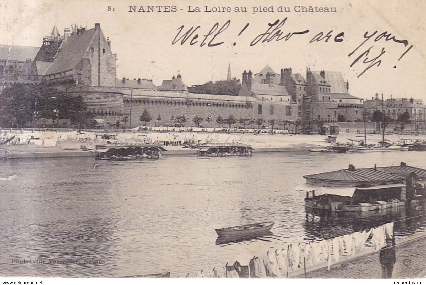 Nantes La Loire Au Pied Du  Chateau  1904 - Nantes