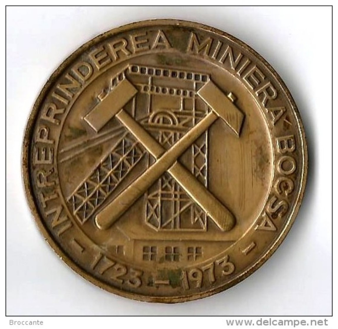 ROMANIA ROUMANIE RUMANIEN RUMANIA -BADGE 1973 INTREPRINDEREA MINIERA BOCSA 1723 - 1973 - MEDAL MEDAILLE MEDALLA - Professionali / Di Società