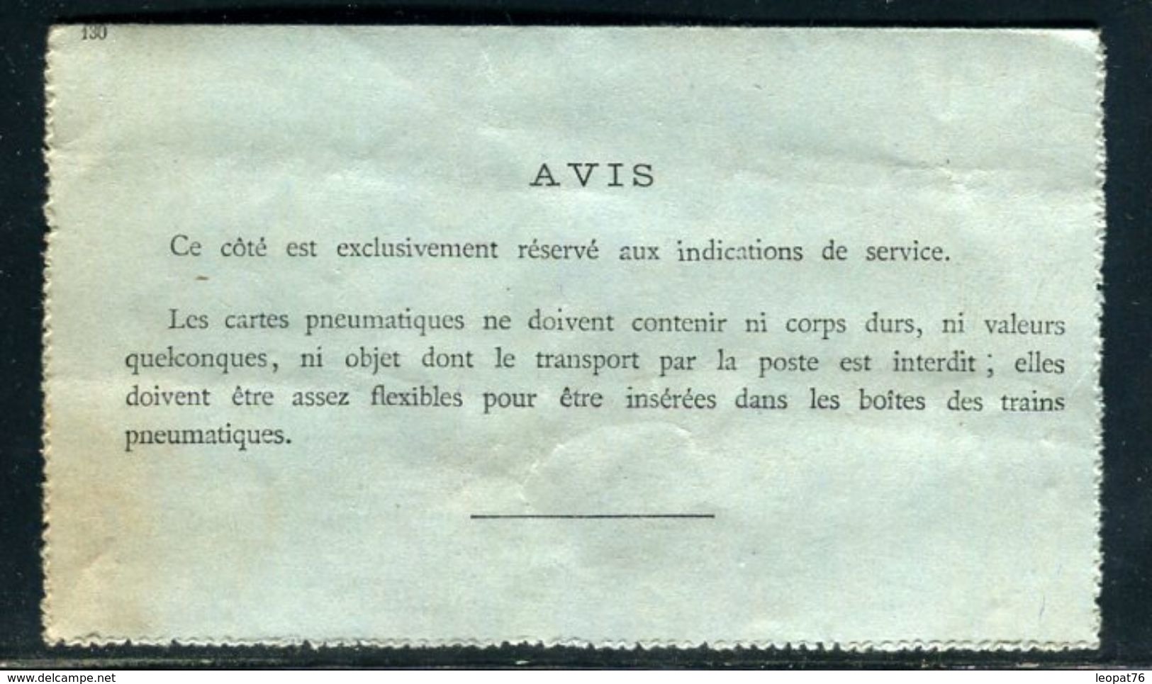 Carte Lettre Pneumatique Type Chaplain 50c Noir (date 130 ) Surchargé Sans Barres De Paris En 1902 - Ref M28 - Pneumatic Post