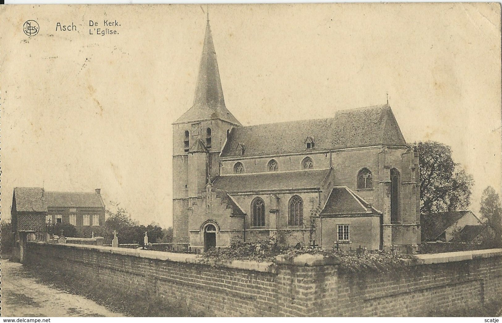 Asch   De Kerk.  -  1923  Naar   Hainaut - As