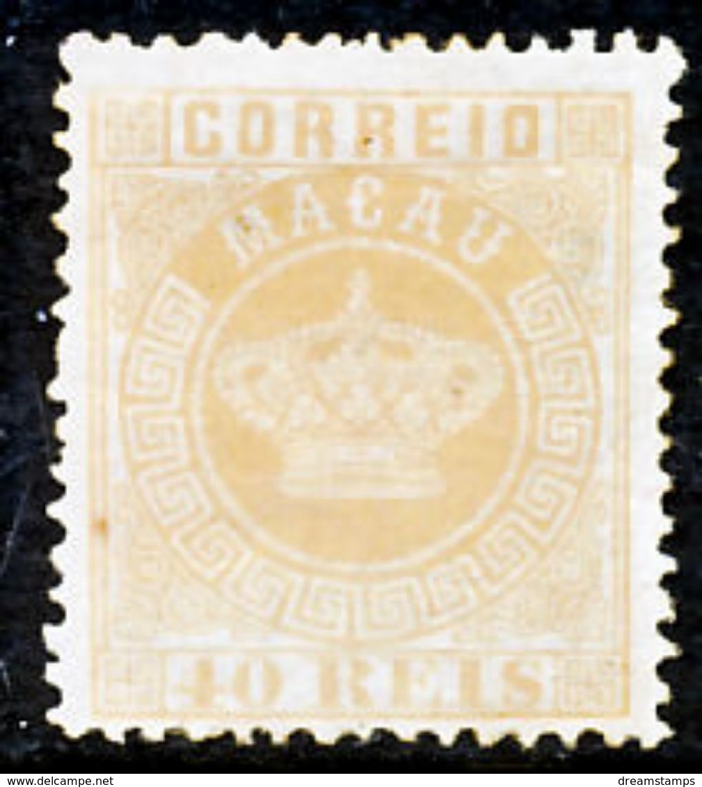 !										■■■■■ds■■ Macao 1885 AF#19(*) Crown 40 Réis Yellow 12,5 Catalog Value €145,00 (x11832) - Unused Stamps