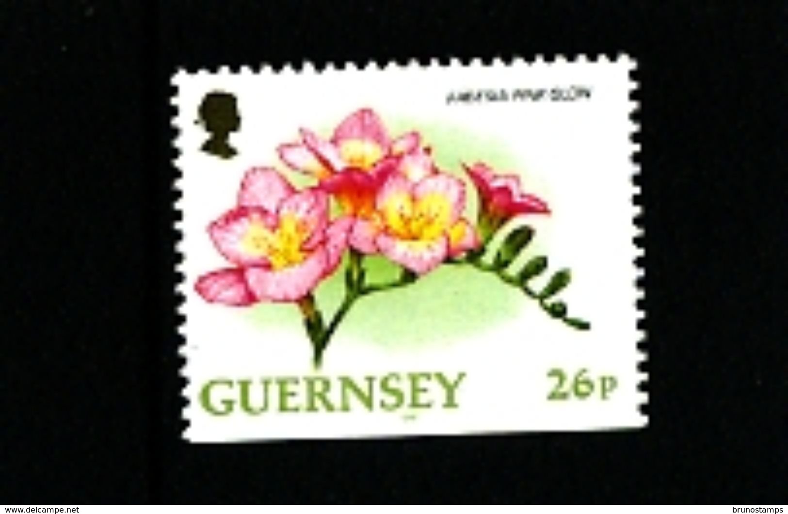 GUERNSEY - 1997  FLOWERS  26p  EX BOOKLET  IMPERF  BOTTOM  MINT NH - Guernesey