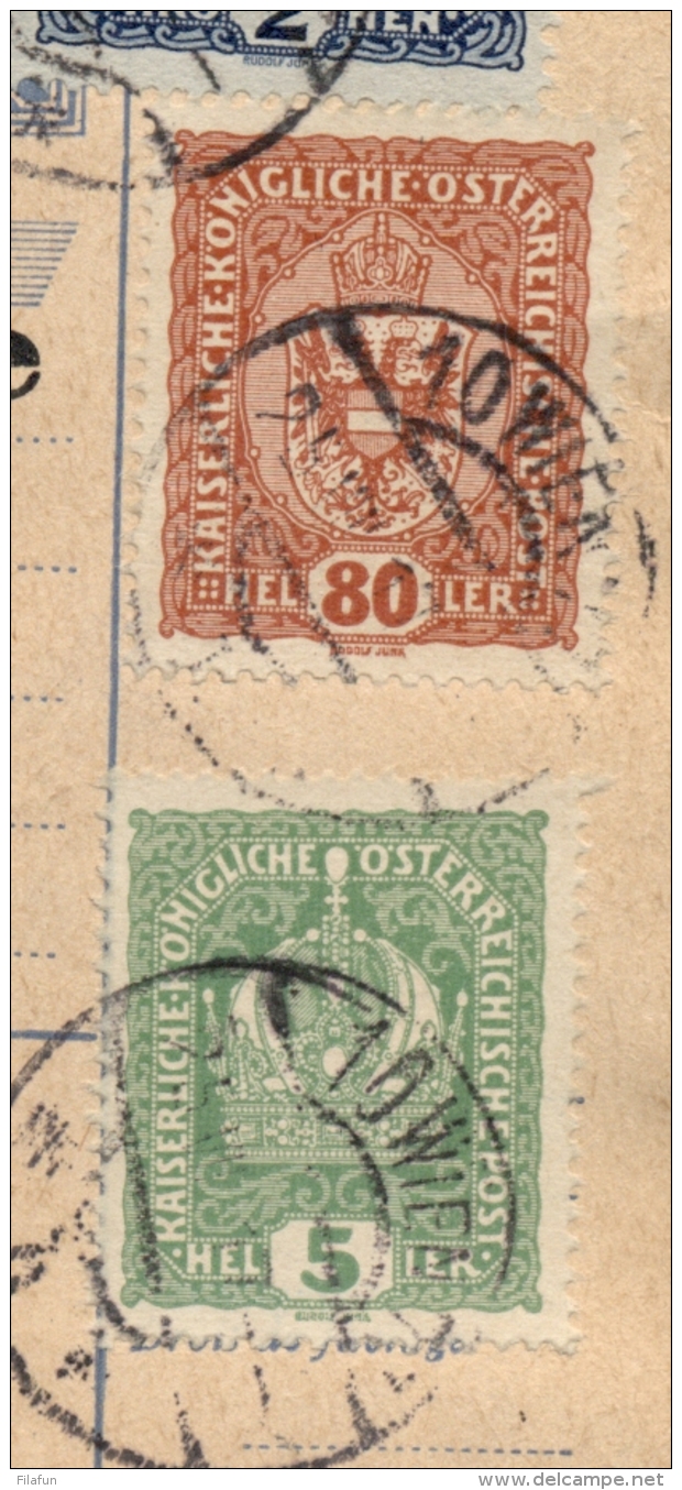 Österreich - 1917 - Colourful Franking On Paketkarte Sent From Wien To Konstantinopel / Türkei - Andere & Zonder Classificatie