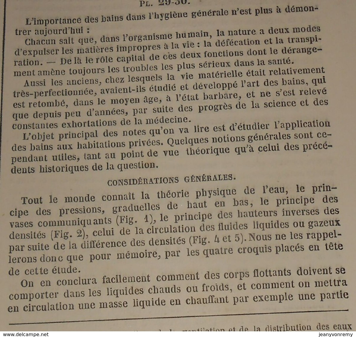 Plan Des Bains Dans Les Habitations Privées. 1869 - Public Works
