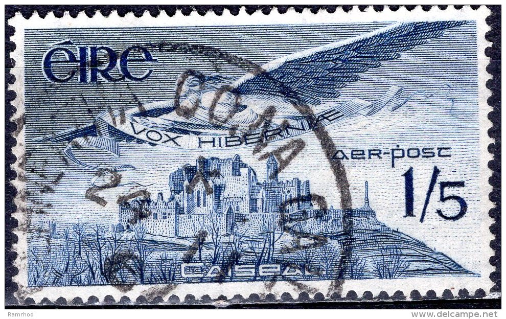 IRELAND 1948 Angel Victor Over Rock Of Cashel -  1s.5d - Blue FU - Luftpost