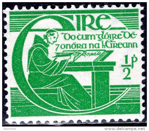 IRELAND 1944 Death Tercentenary Of Michael O'Clery (Franciscan Historian) - Bro. Michael O'Clery - 1/2 D - Green MH - Unused Stamps