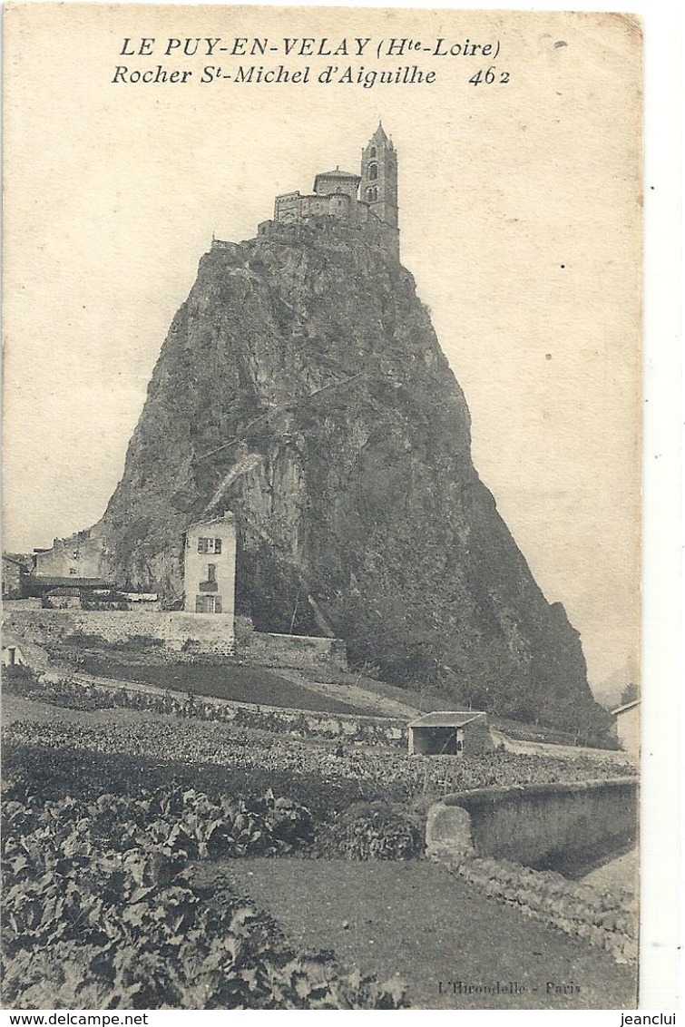 LE PUY-EN-VELAY . ROCHER St-MICHEL D'AIGUILHE + CACHET POSTAL " OR " Origine Rurale . AFFR LE 5-7-1908. 2 SCANES - Le Puy En Velay