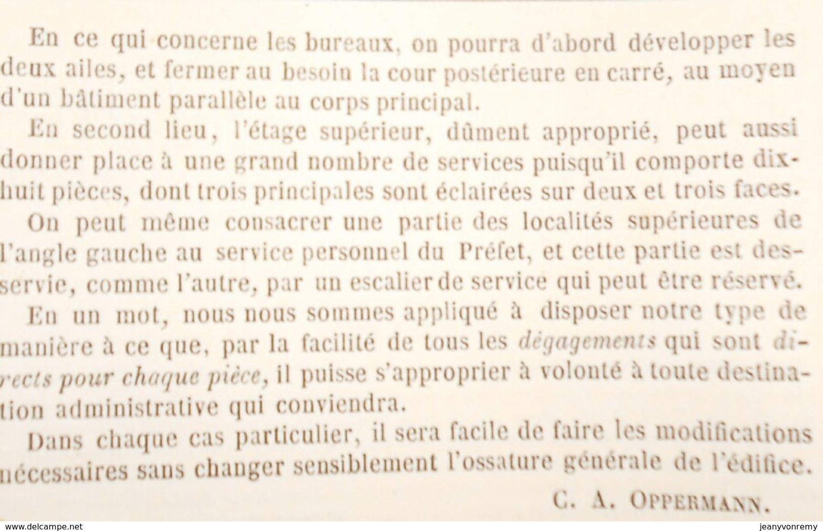 Plan D'un Hôtel De Ville. Type N°1. 1869 - Travaux Publics