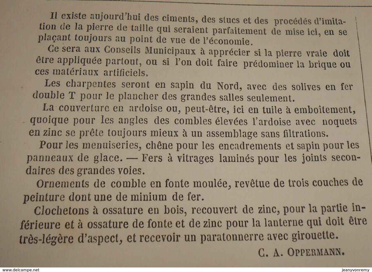 Plan D'une Mairie-Hôtel De Ville. Type N°2. 1869 - Travaux Publics