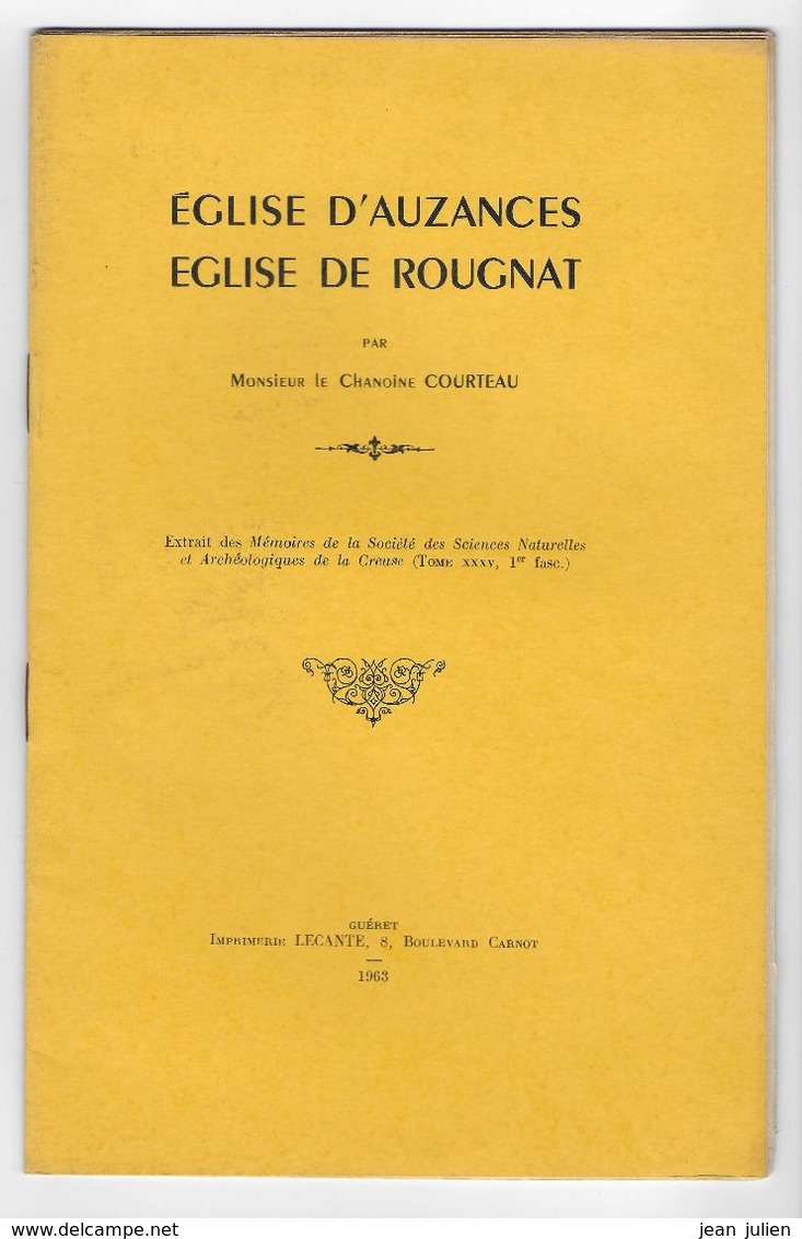 23  -  AUZANCES  - ROUGNAT - Eglise - 1963 - Pages Non Coupées - Limousin