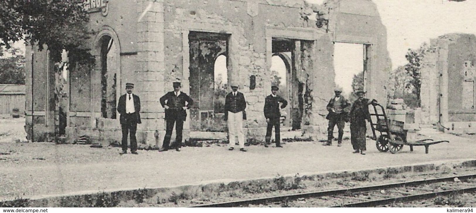 ARDENNES  /  CHALLERANGE  /  LA  GARE  /  GUERRE  1914-18  /  Edit.  VALENTIN Fils , Vouziers - Autres & Non Classés