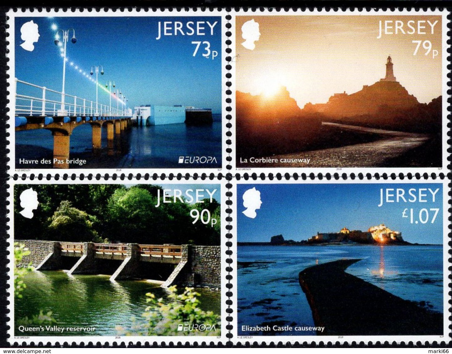 Jersey - 2018 - Europa CEPT - Bridges And Causeways - Mint Stamp Set - Jersey