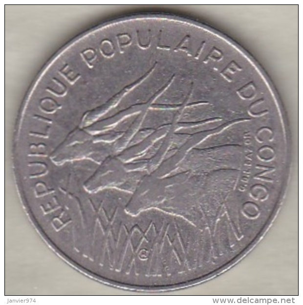 Republique Populaire Du Congo . 100 Francs 1975 , En Nickel .KM# 2 - Congo (República 1960)