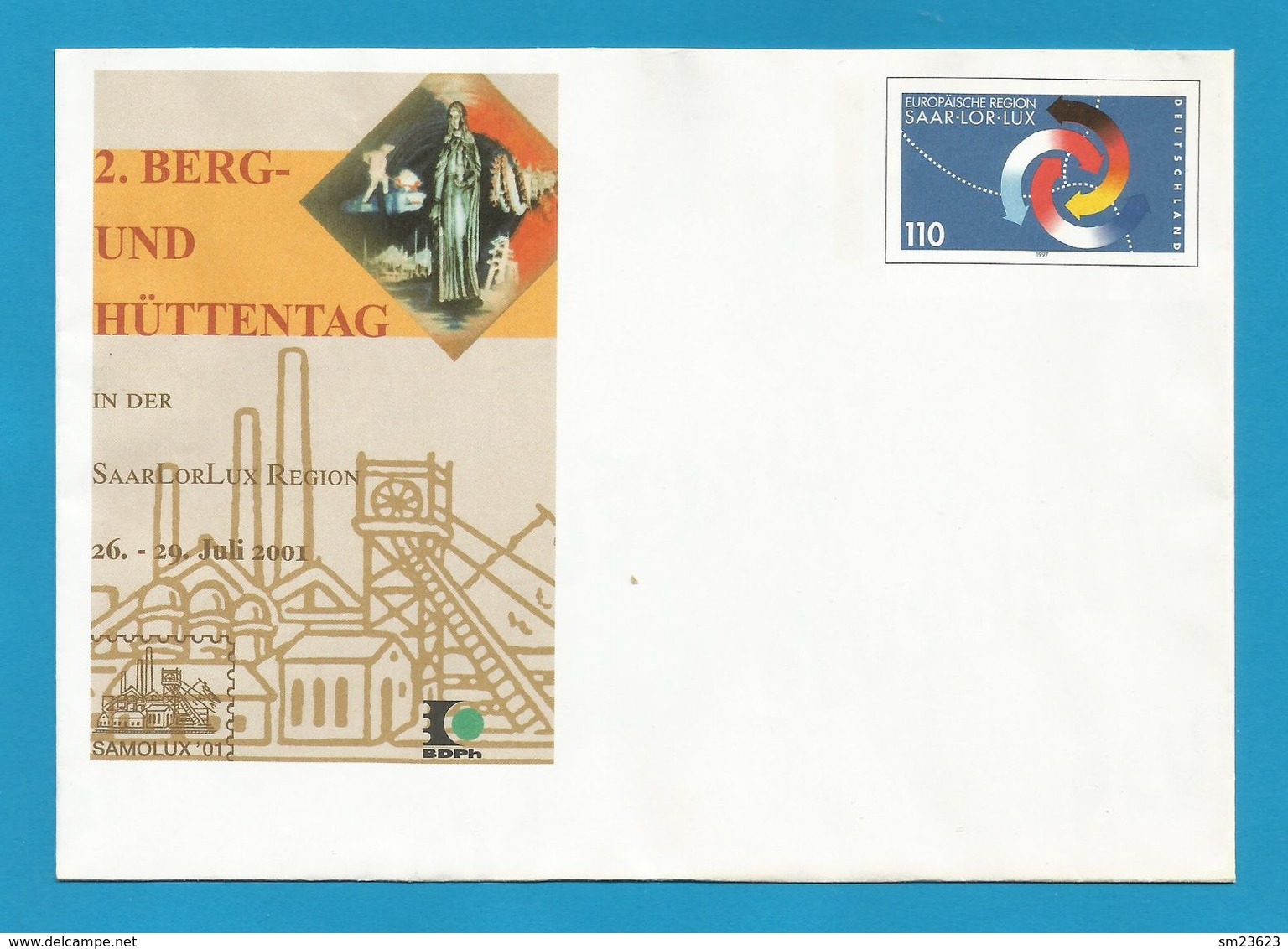 BRD 1997 Mi.Nr. 1957 , Europäische Region Saar-Lor-Lux - Ganzsache - Postfrisch - Briefomslagen - Ongebruikt