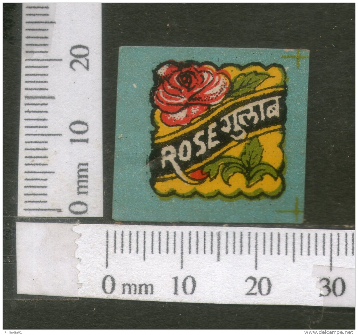 India Vintage Trade Label Gulab Rose Water Label Flower # 1739 - Etiquettes