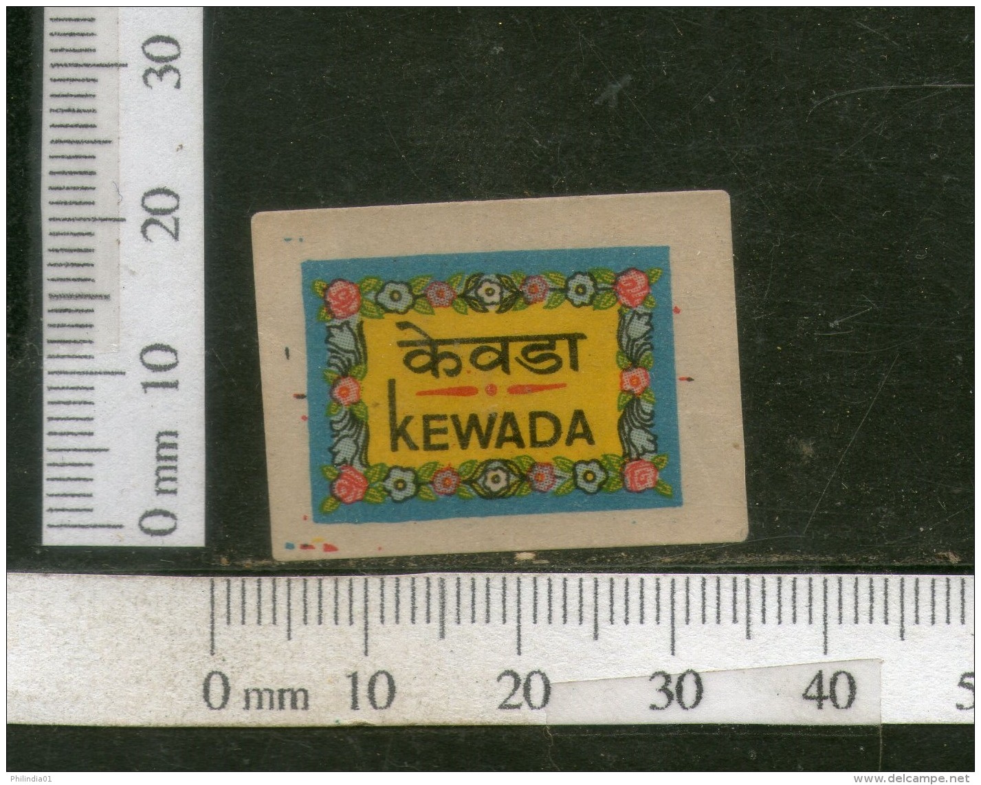 India Vintage Trade Label Kewada Water Label Flower Of Screnpine # 2410 - Etiquettes