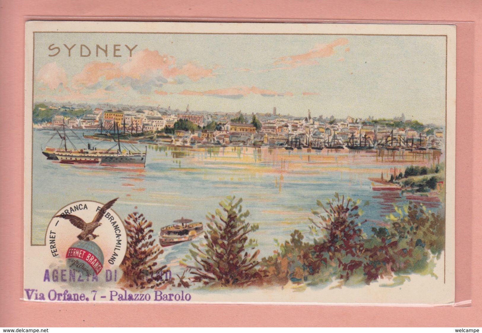 OLD POSTCARD   -  1900'S LITHO - AUSTRALIA - SYDNEY - ADVERTISING FERNET BRANCA - Sydney