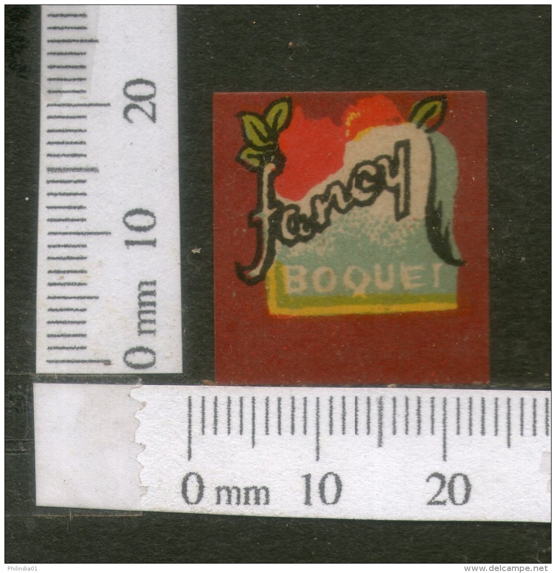 India Vintage Trade Label Fancy Boquet Essential Oil Label # 3294 - Etiquettes