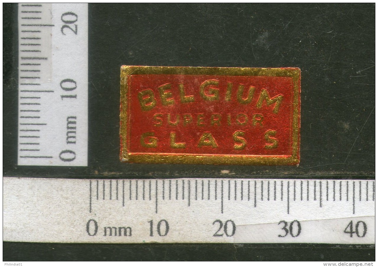 India Vintage Trade Label Belgium Superior Glass Label # 4301 - Etiquettes