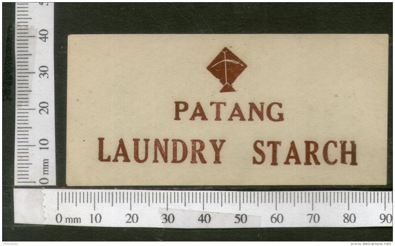 India Vintage Trade Label Patang Kite Brand Laundry Starch Label # LBL62 - Labels
