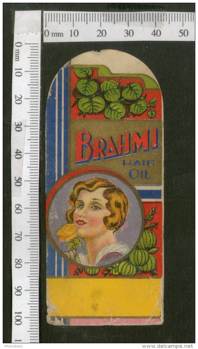 India Vintage Trade Label Brahmi Essential Hair Oil Label Women # LBL65 - Etiquettes