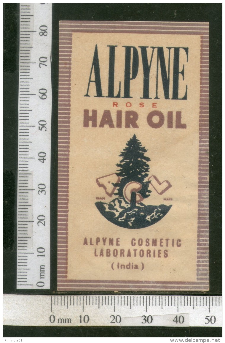 India Vintage Trade Label Alpyne Rose Essential Hair Oil Label # LBL76 - Etiquettes