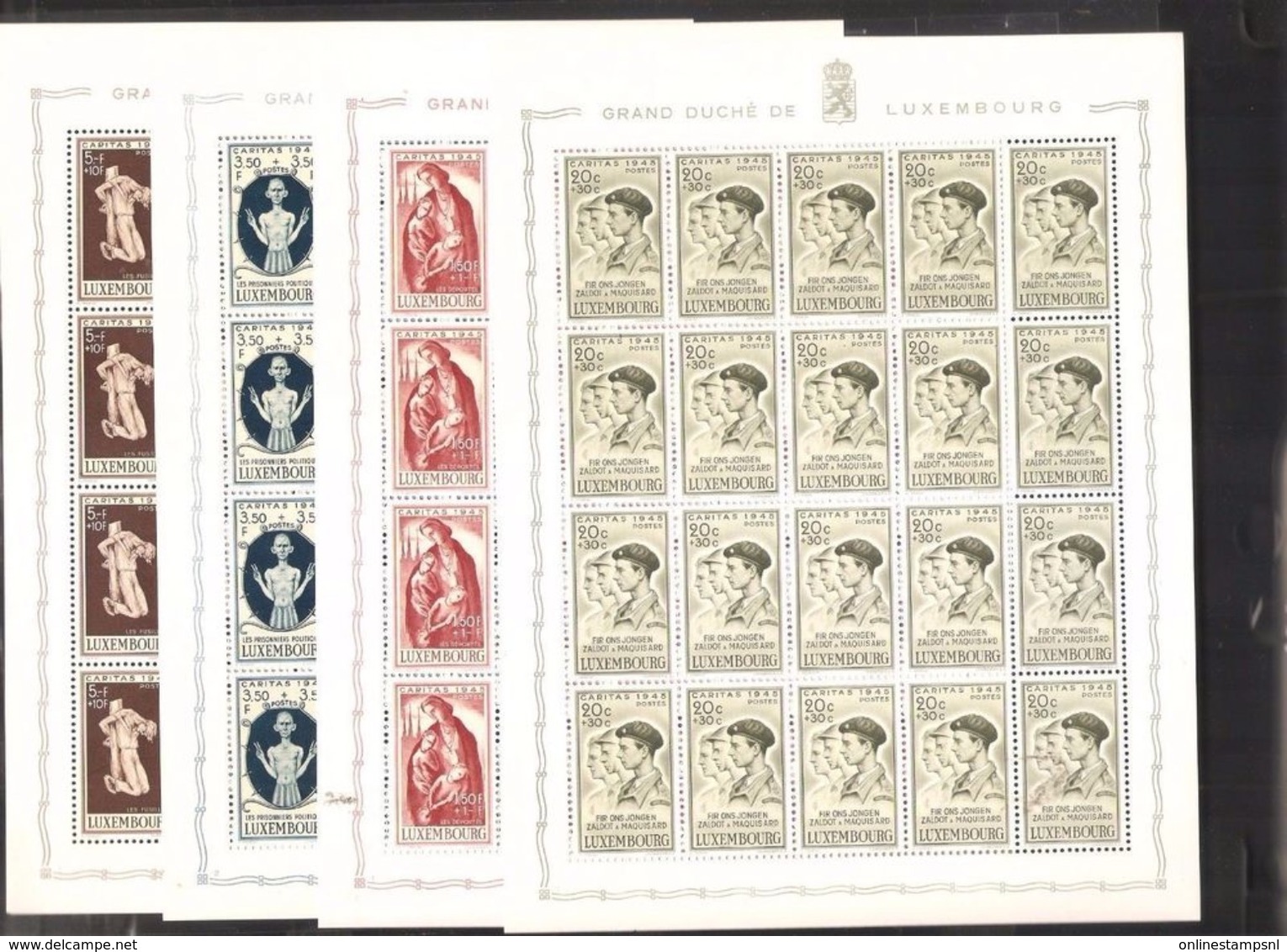 Luxembourg: Complete Set Sheets 5 X 5 Mi Nrs 395 -398 Caritas Postfrisch/neuf Sans Charniere /MNH/** - Unused Stamps