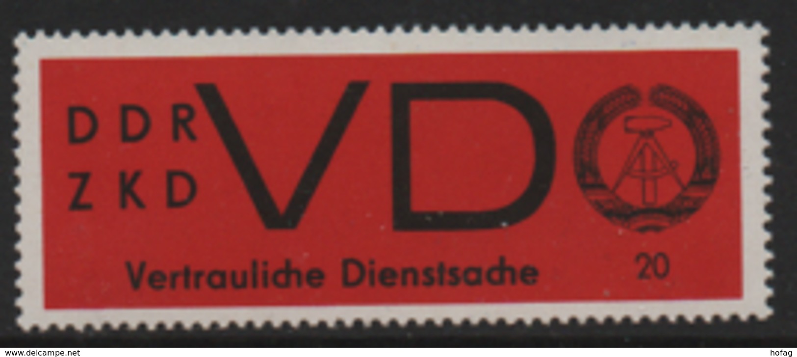 DDR 1965 MiNr 1965 Dienstmarke ZKD VD 3y Postfrisch; Sticker For Confidential Service Matters MNH - Other & Unclassified