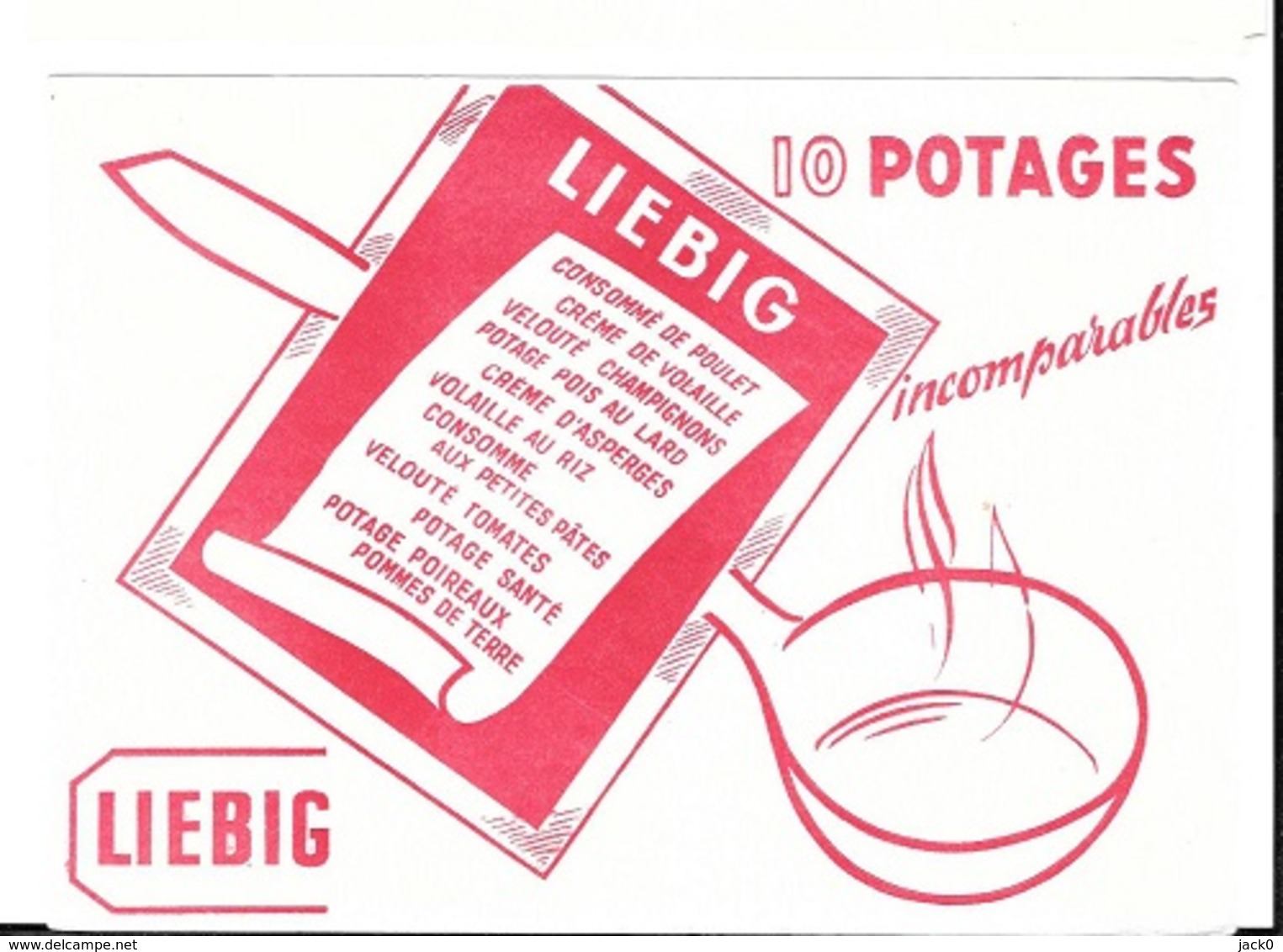 Buvard  Marque  Potages  LIEBIG - Collections, Lots & Séries