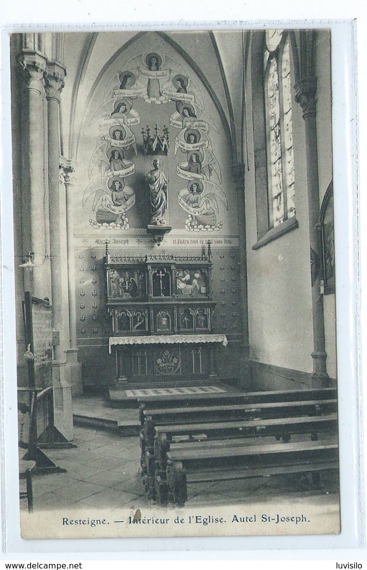 Resteigne Intérieur De L'Eglise Autel St Joseph - Tellin