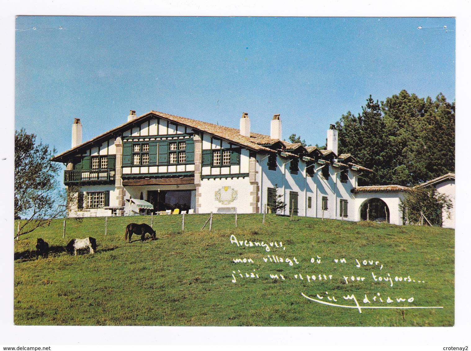 64 Arcangues Vers Bayonne Belle Maison Basque Avec Petit Mot De Luis Mariano Et Poneys - Bayonne