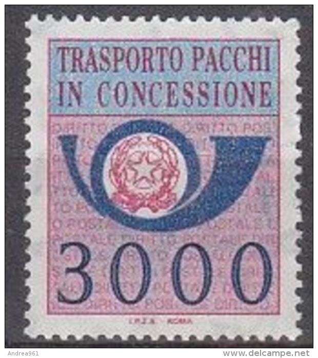 1984 - Pacchi In Concessione Lire 3.000 - Nuovo - Consigned Parcels