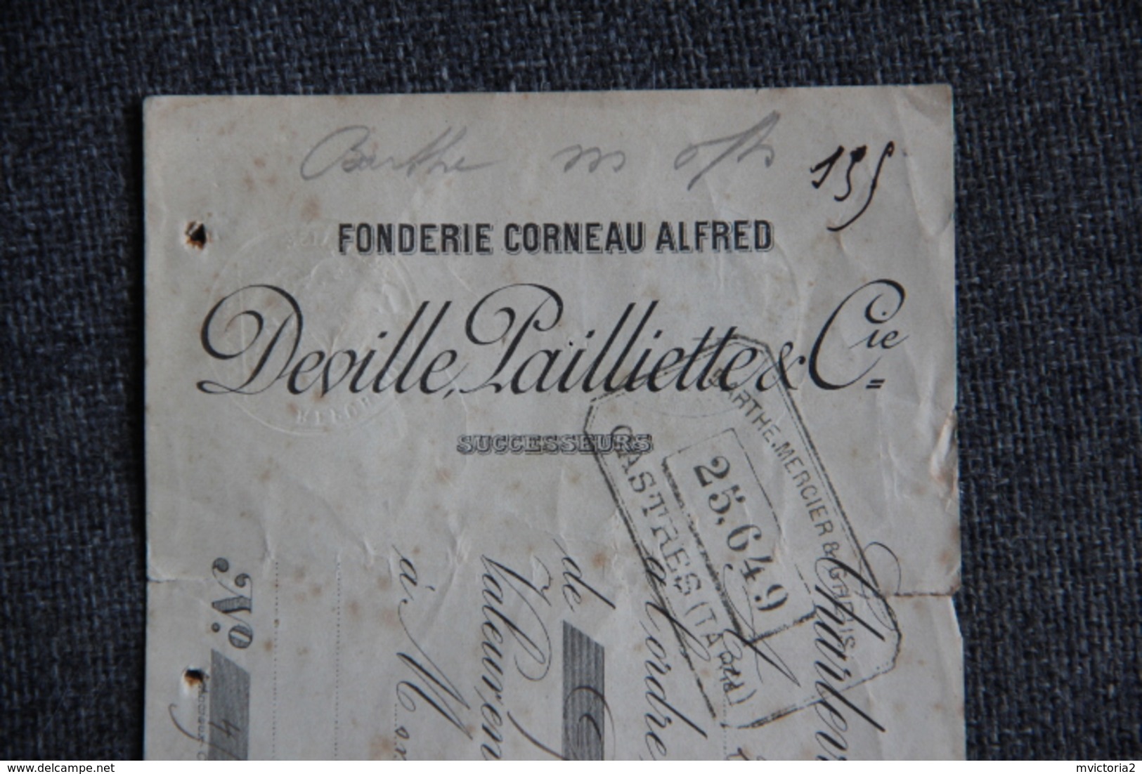 Lettre De Change - CHARLEVILLE , DEVILLE PAILLIETTE, Fonderie Corneau Alfred - Lettres De Change