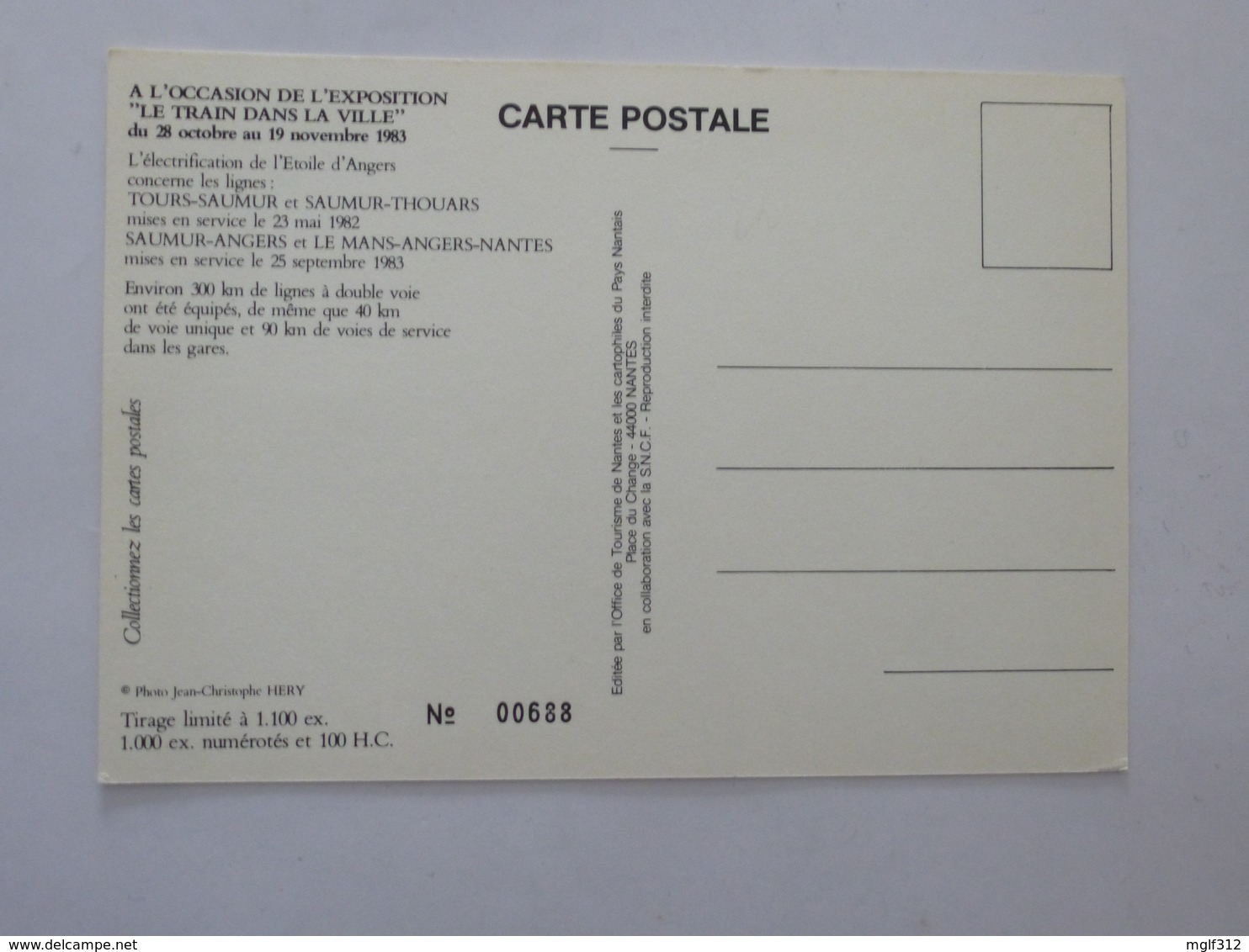 NANTES : INAUGURATION De L'électrification De L'Etoile D'ANGERS Le 24 Septembre 1983  - Voir Le Scans - Eisenbahnen