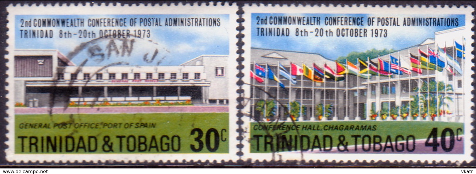 TRINIDAD & TOBAGO 1973 SG #445-46 Compl.set Used Commonwealth Conference Of Postal Administrations - Trinidad & Tobago (1962-...)