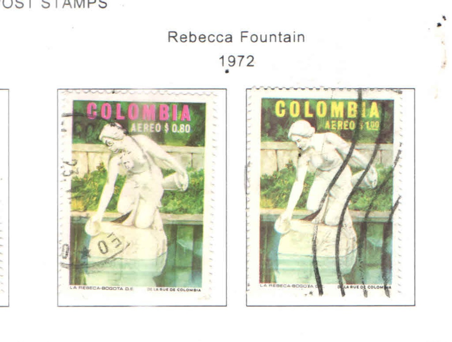 Colombia PA 1972 Fontane Rebecca   Scott.C578+579 See Scans On Scott.Page - Colombia