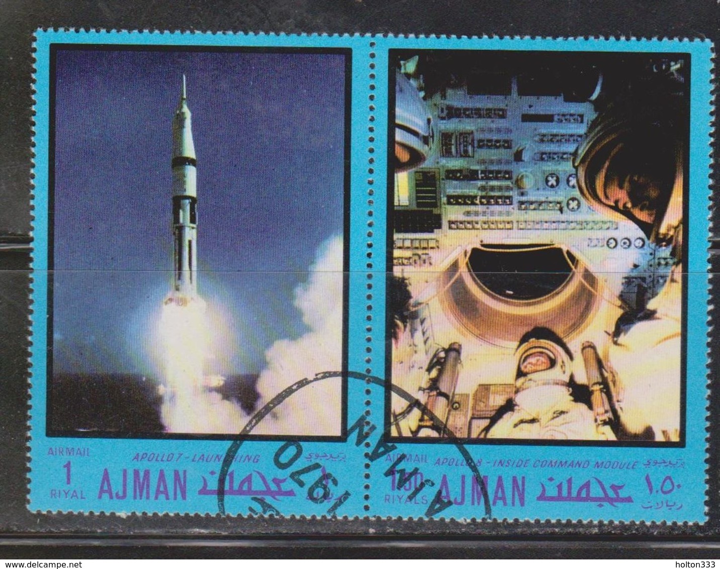 AJMAN Scott # ??? Used - Space Apollo 7 Mission - Asia (Other)