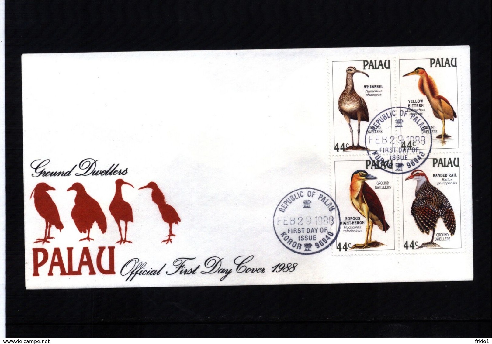 Palau 1988 Birds Ground Dwellers FDC - Albatrosse & Sturmvögel