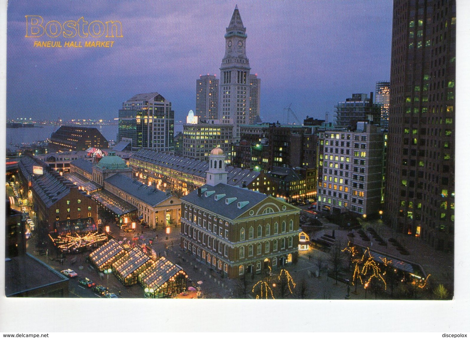 U2659 Postcard: BOSTON, FANEUIL HALL MARKET, Nuit Nocturne Night Nacht - MASSACHUSSETTS_ Not Writed - Boston